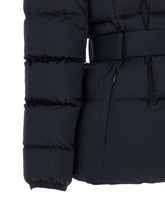 Elisabetta Franchi Belted Down Jacket With Logo Buckle Black  