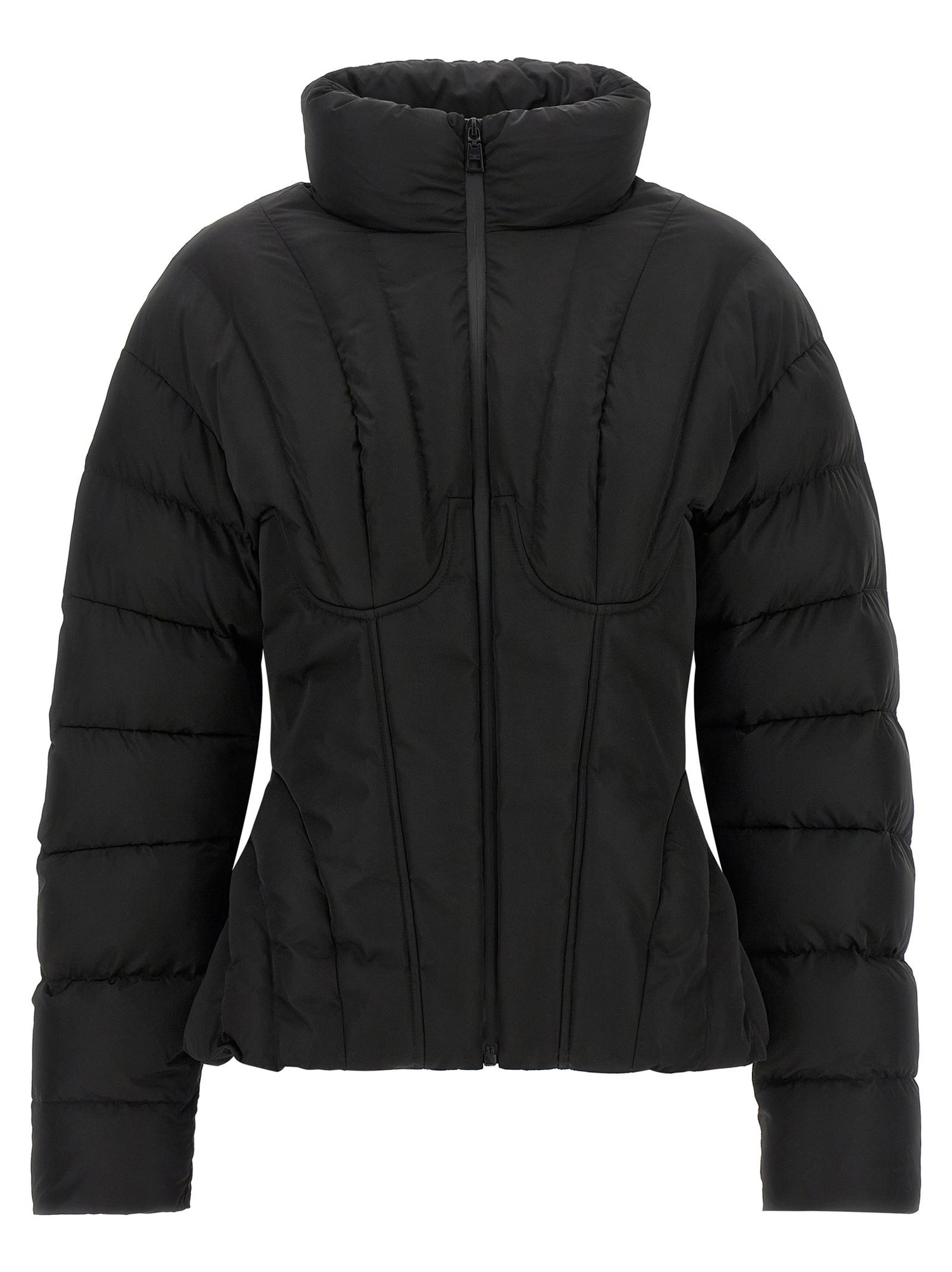 Elisabetta Franchi Bustier Quilted Down Jacket Black  
