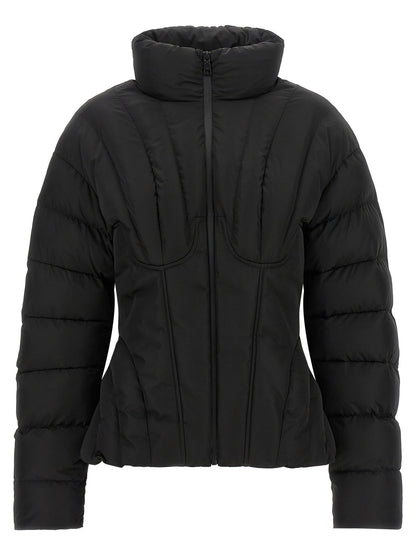 Elisabetta Franchi Bustier Quilted Down Jacket Black  