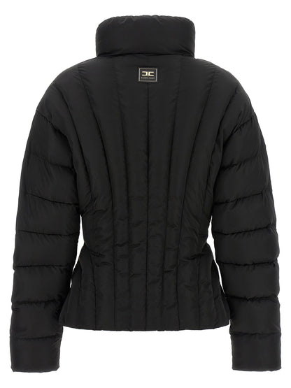 Elisabetta Franchi Bustier Quilted Down Jacket Black  