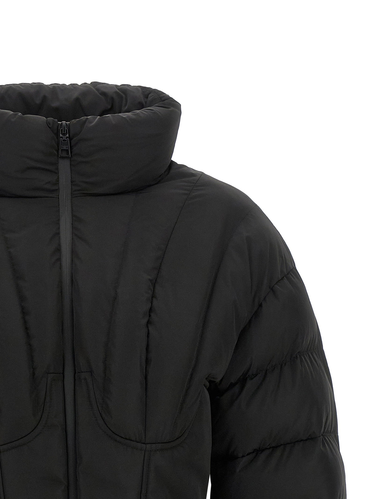 Elisabetta Franchi Bustier Quilted Down Jacket Black  