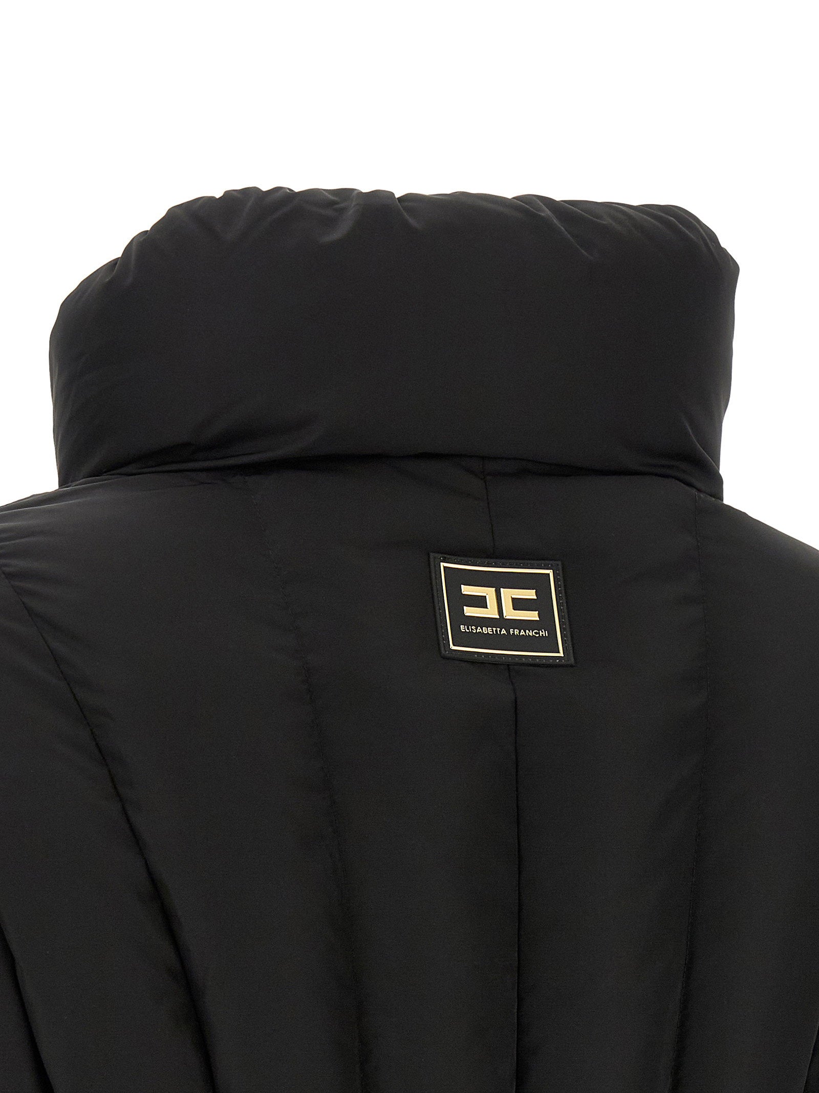 Elisabetta Franchi Bustier Quilted Down Jacket Black  