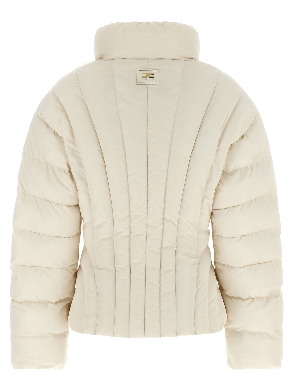 Elisabetta Franchi Exhausted Quilted Down Jacket White