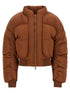 Elisabetta Franchi Down Jacket With Curled Sleeves Brown