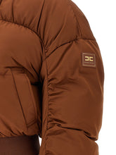 Elisabetta Franchi Down Jacket With Curled Sleeves Brown