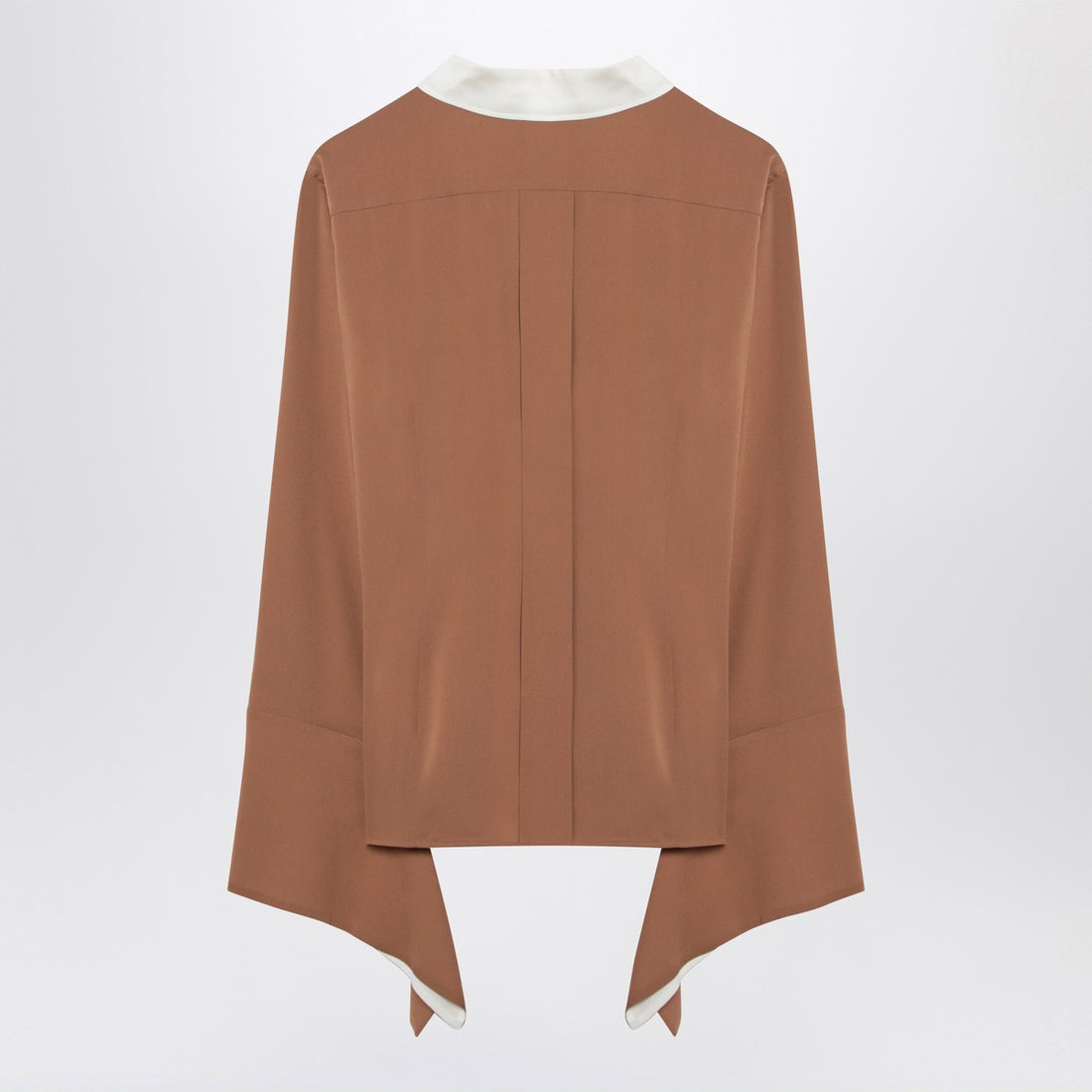 Max Mara Camel Silk Colour-Block Shirt Beige