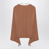 Max Mara Camel Silk Colour-Block Shirt Beige