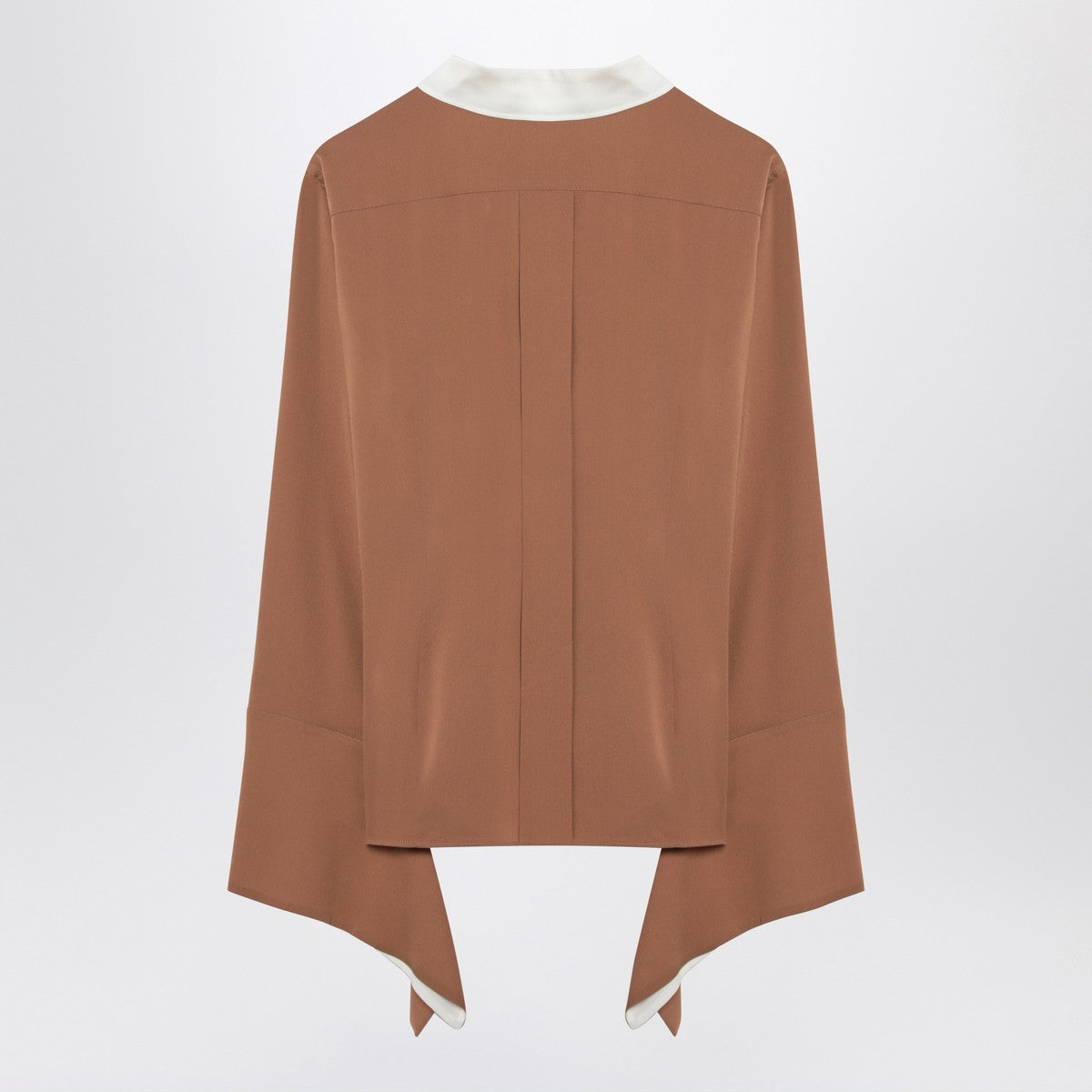 Max Mara Camel Silk Colour-Block Shirt Beige