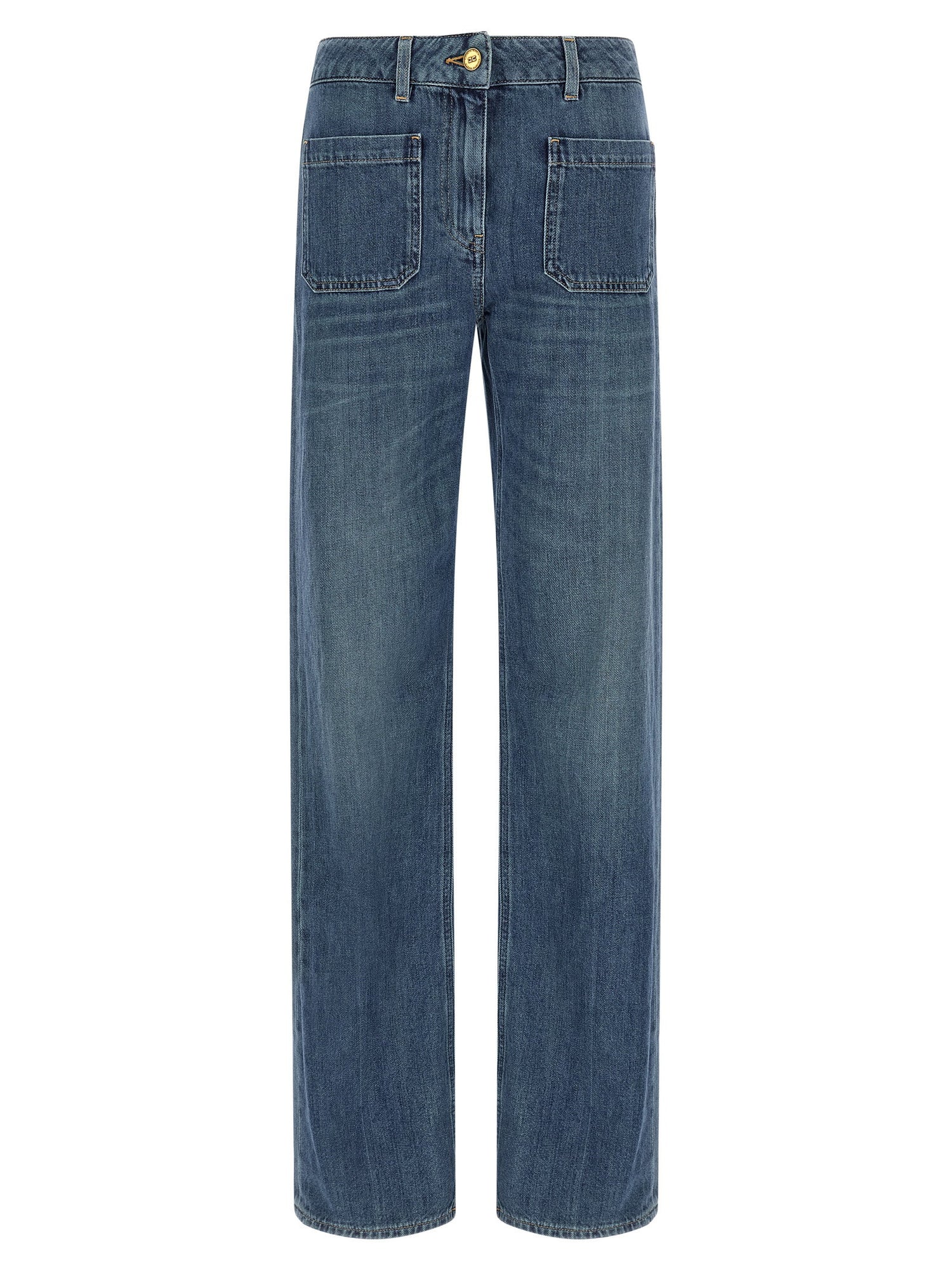 Elisabetta Franchi Logo Embroidery Jeans Blue