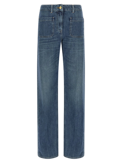 Elisabetta Franchi Logo Embroidery Jeans Blue