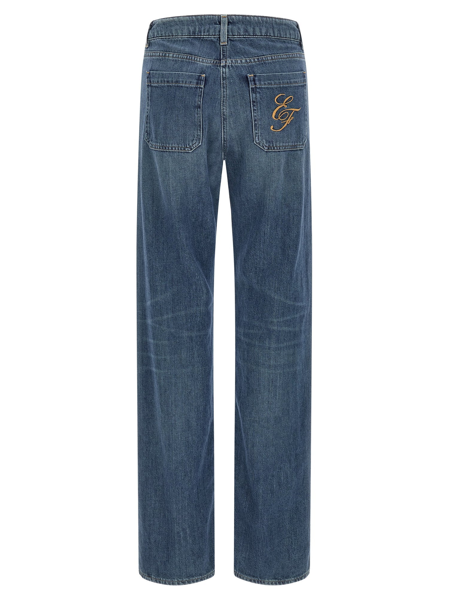 Elisabetta Franchi Logo Embroidery Jeans Blue