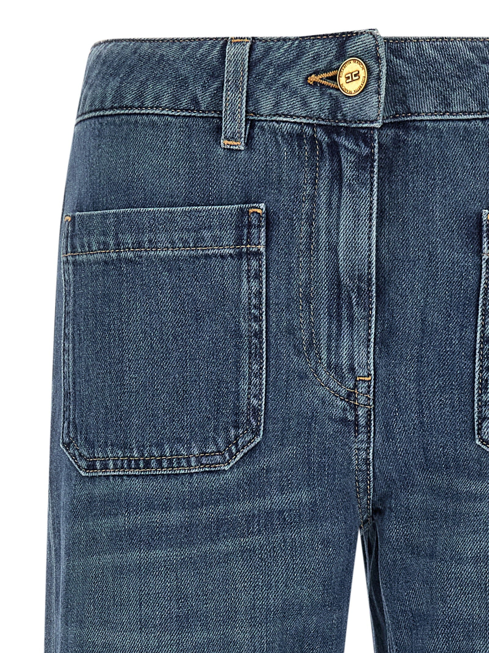 Elisabetta Franchi Logo Embroidery Jeans Blue