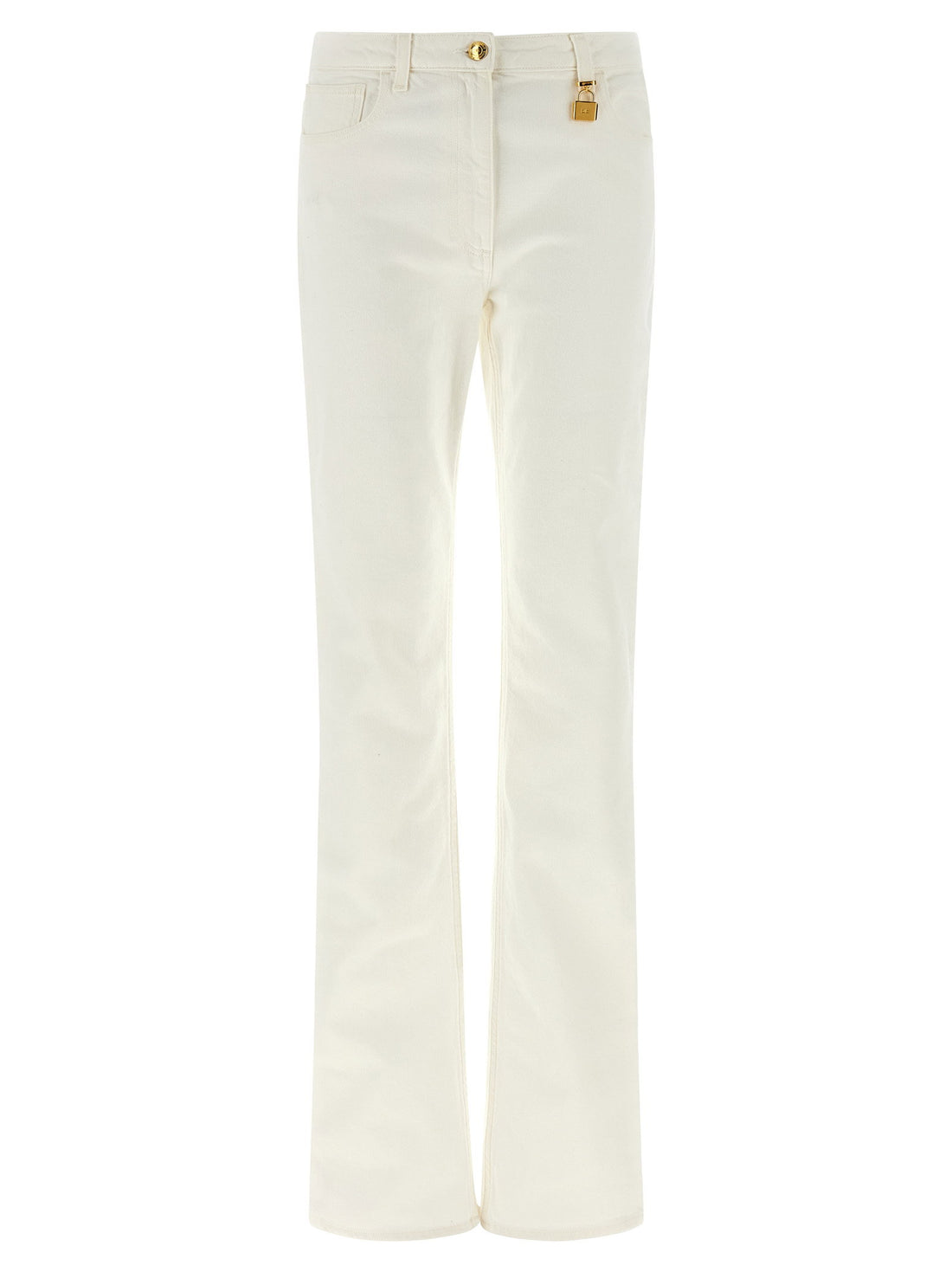 Elisabetta Franchi Jewel Padlock Jeans White