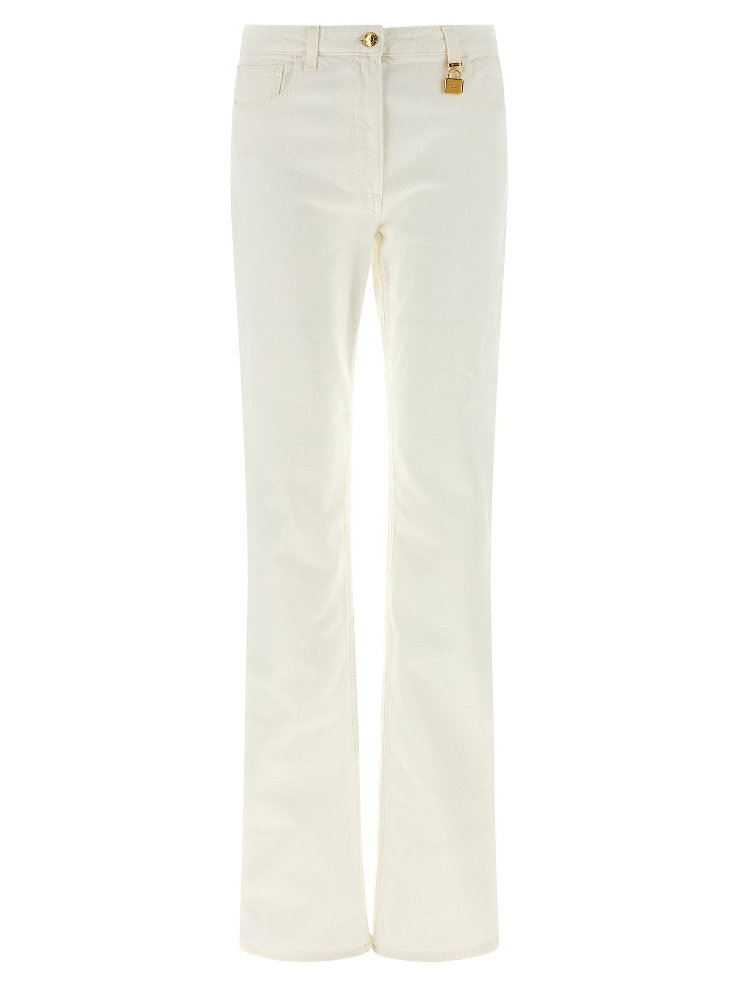 Elisabetta Franchi Jewel Padlock Jeans White
