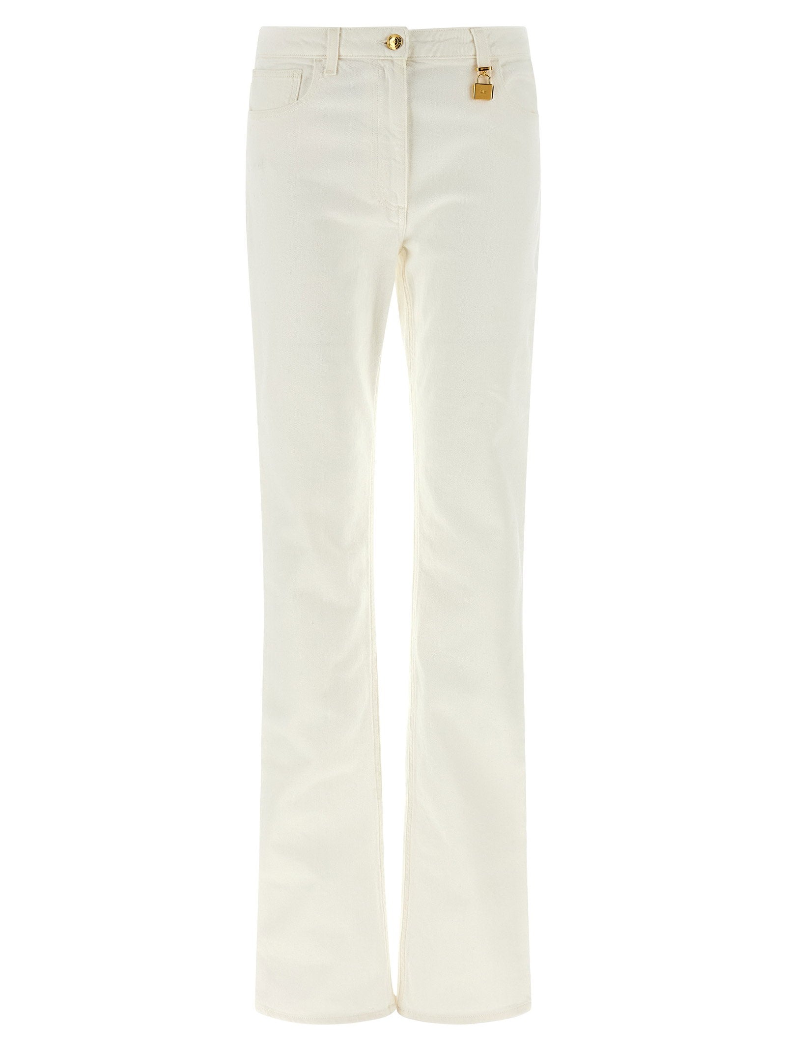 Elisabetta Franchi Jewel Padlock Jeans White