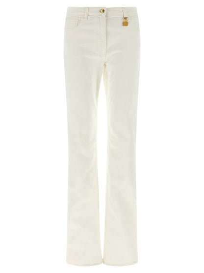 Elisabetta Franchi Jewel Padlock Jeans White