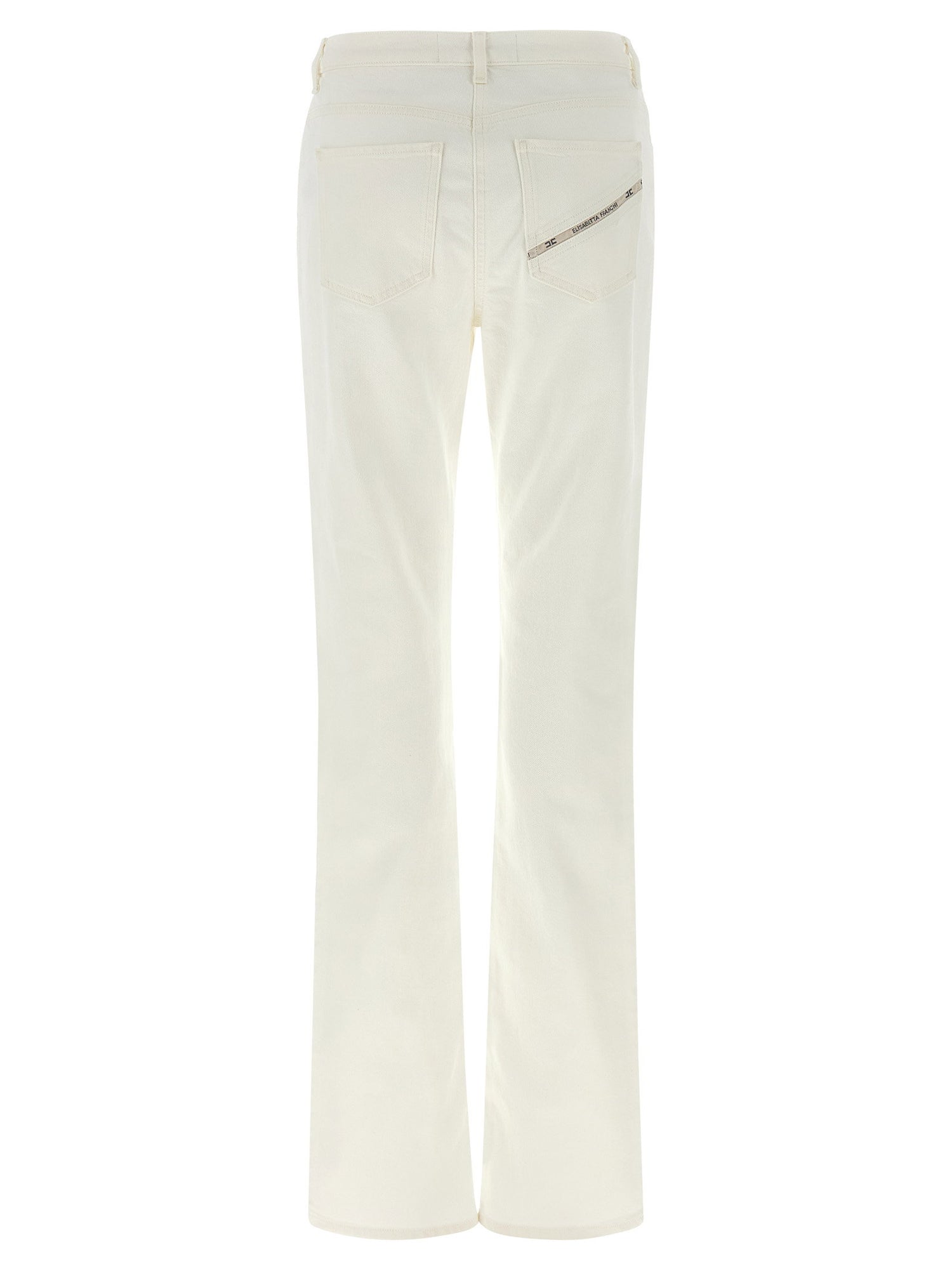 Elisabetta Franchi Jewel Padlock Jeans White