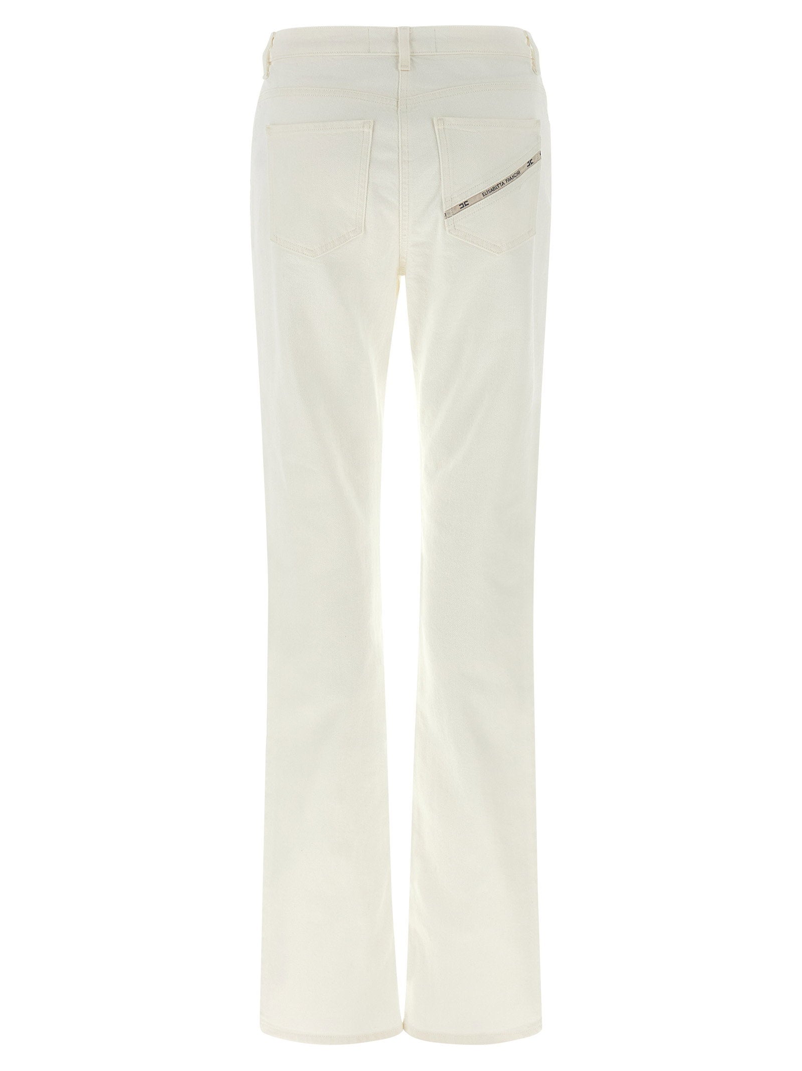 Elisabetta Franchi Jewel Padlock Jeans White