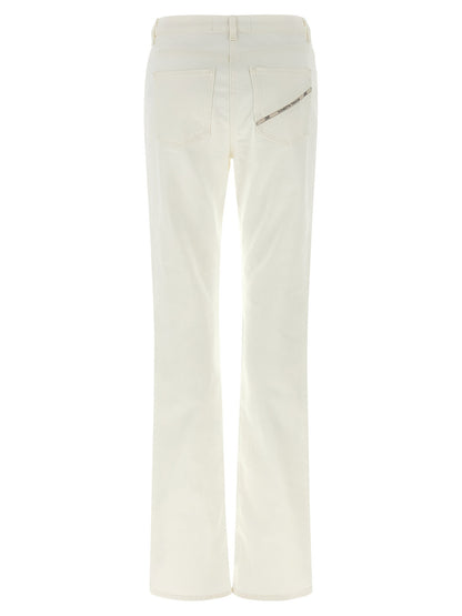 Elisabetta Franchi Jewel Padlock Jeans White