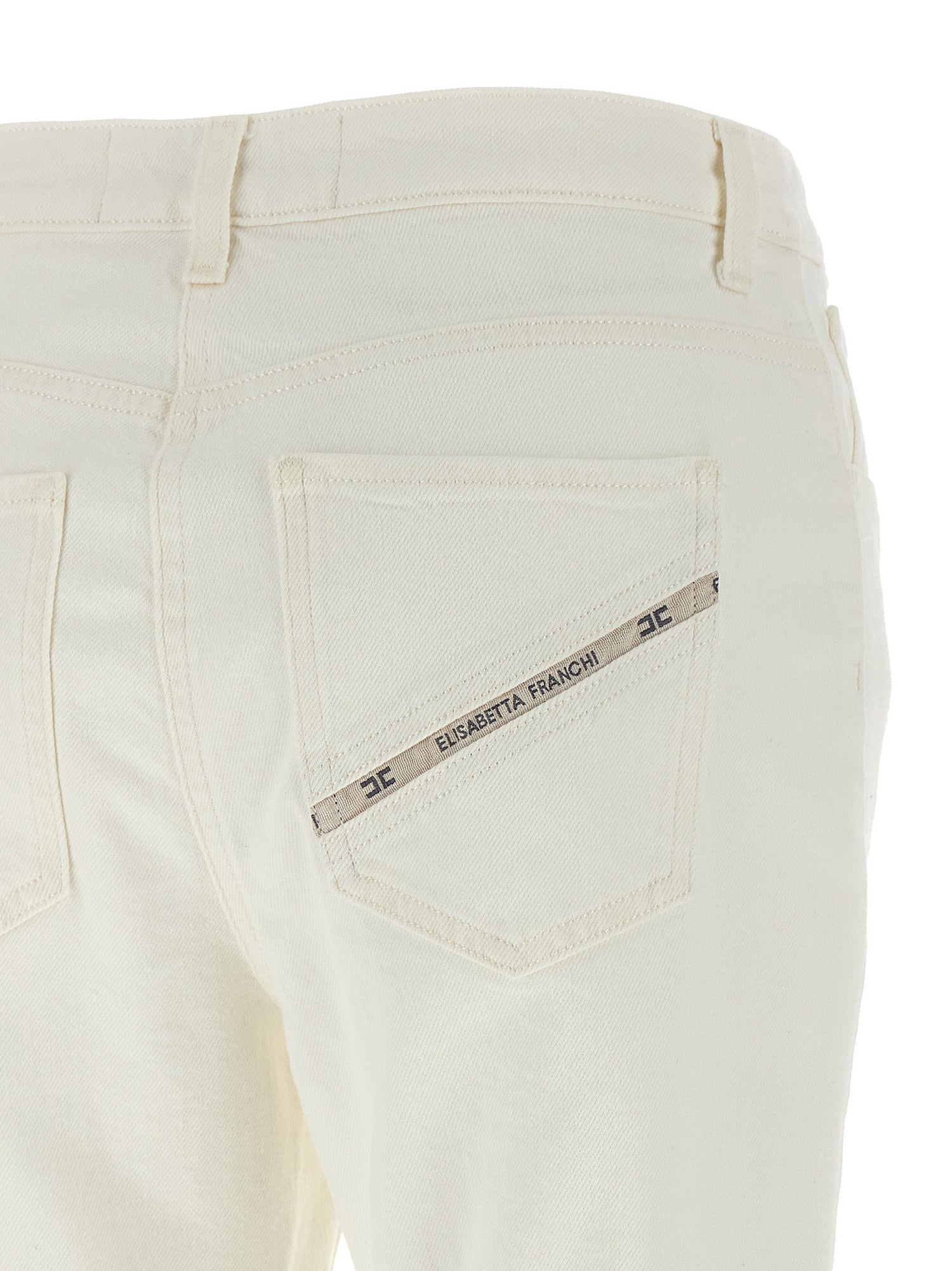 Elisabetta Franchi Jewel Padlock Jeans White