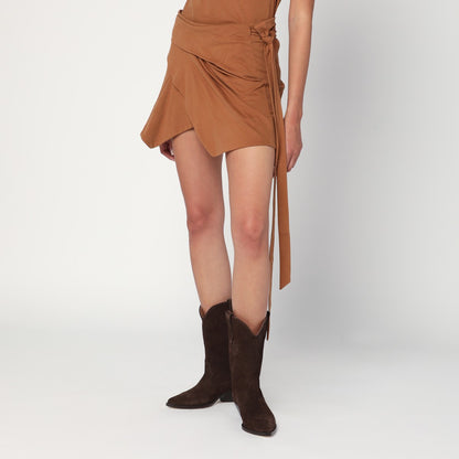 Isabel Marant Berenice Wrap Midi Skirt Brown