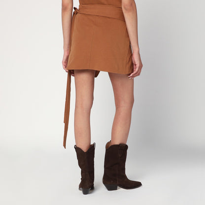 Isabel Marant Berenice Wrap Midi Skirt Brown