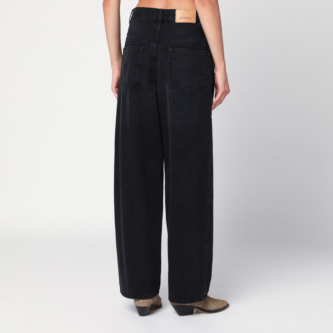 Isabel Marant Faded-Effect High-Rise Black Jeans Black