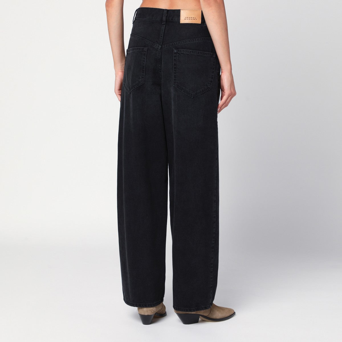Isabel Marant Faded-Effect High-Rise Black Jeans Black