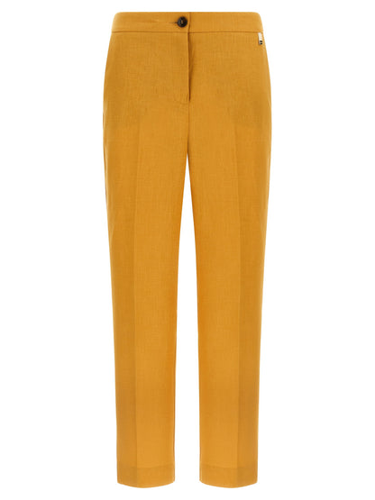 Herno Linen Trousers Orange