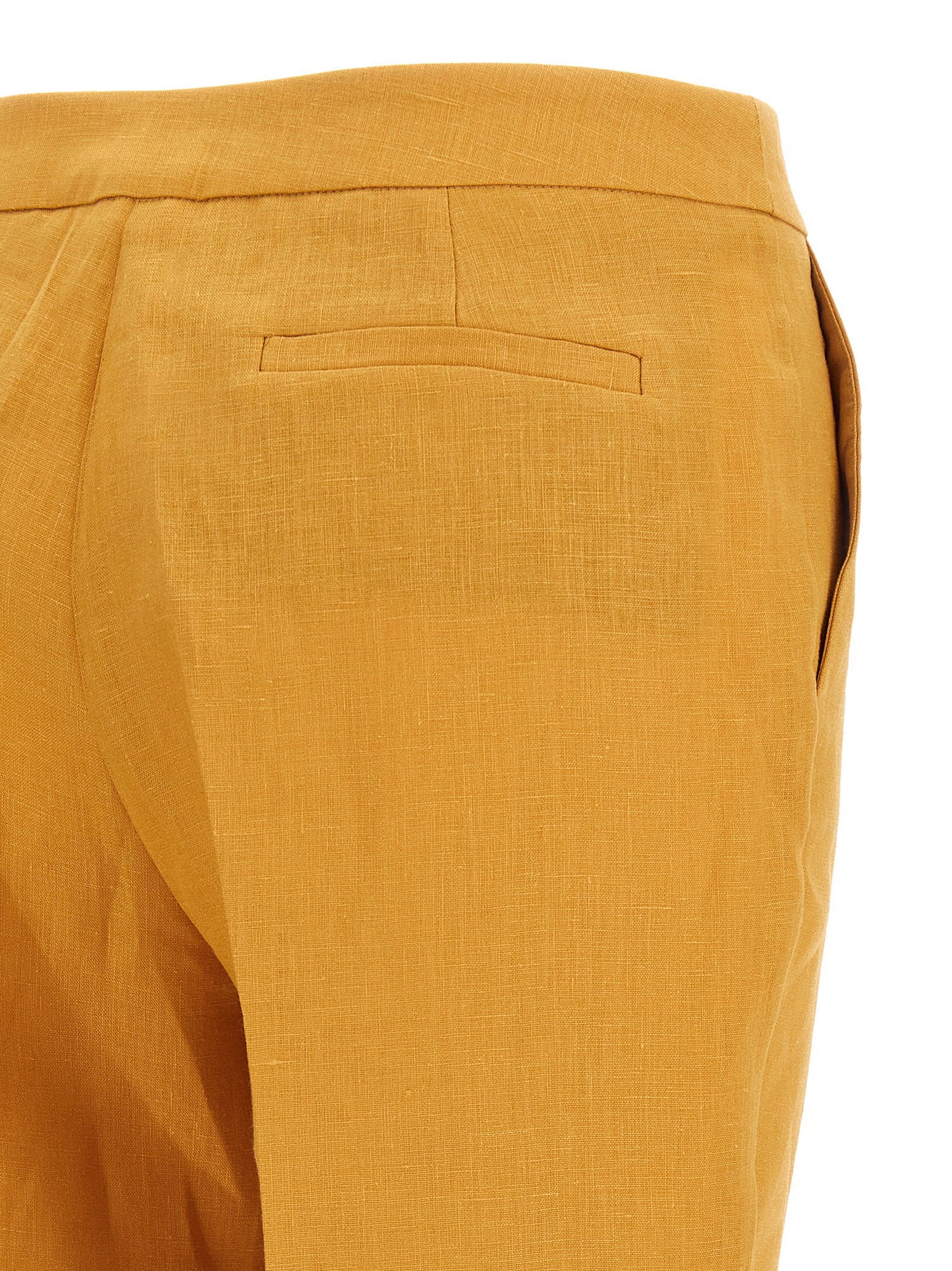 Herno Linen Trousers Orange