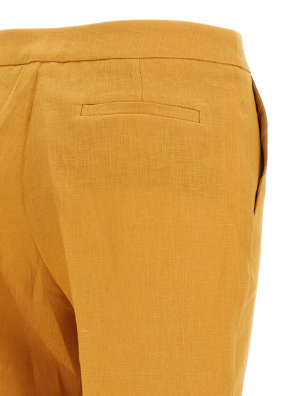 Herno Linen Trousers Orange