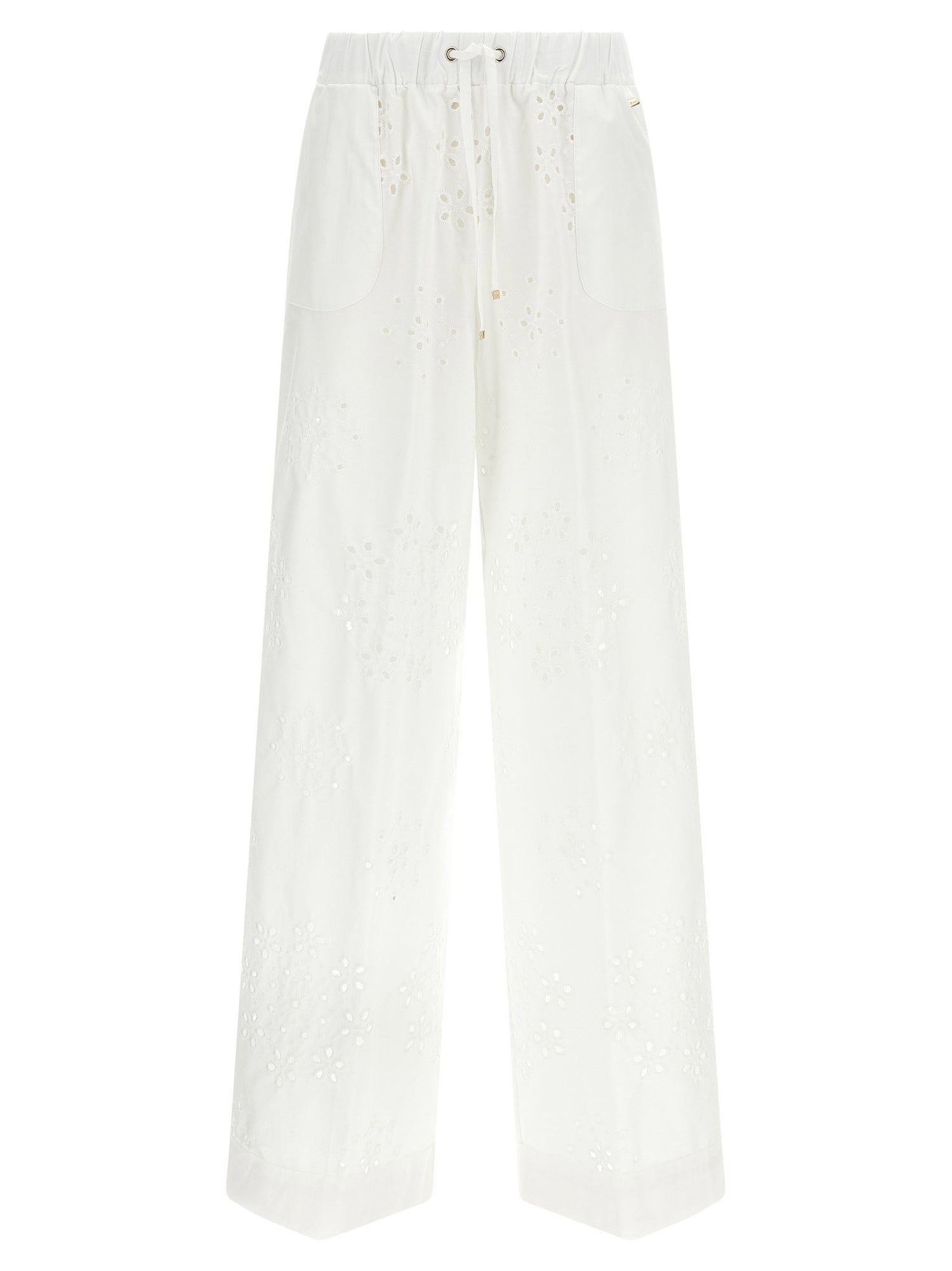 Herno Broderie Anglaise Pants White