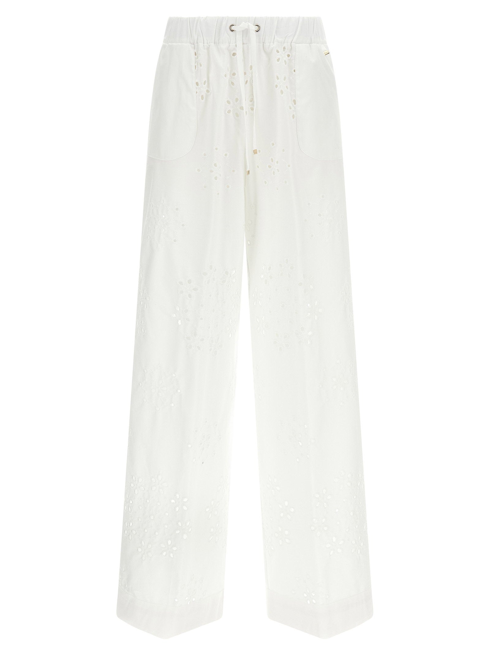 Herno Broderie Anglaise Pants White