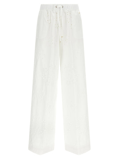 Herno Broderie Anglaise Pants White