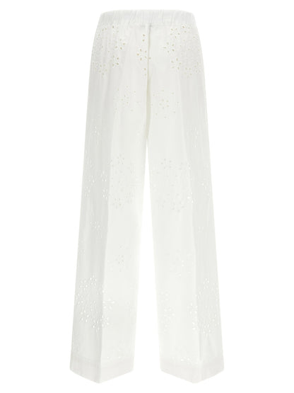 Herno Broderie Anglaise Pants White
