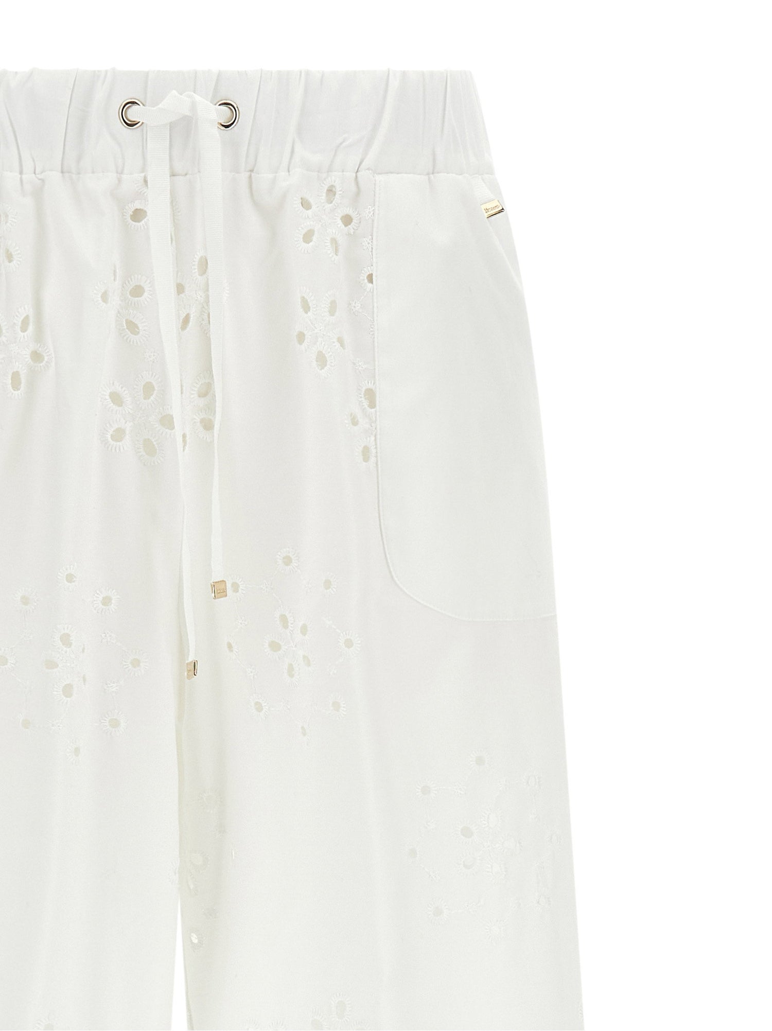 Herno Broderie Anglaise Pants White