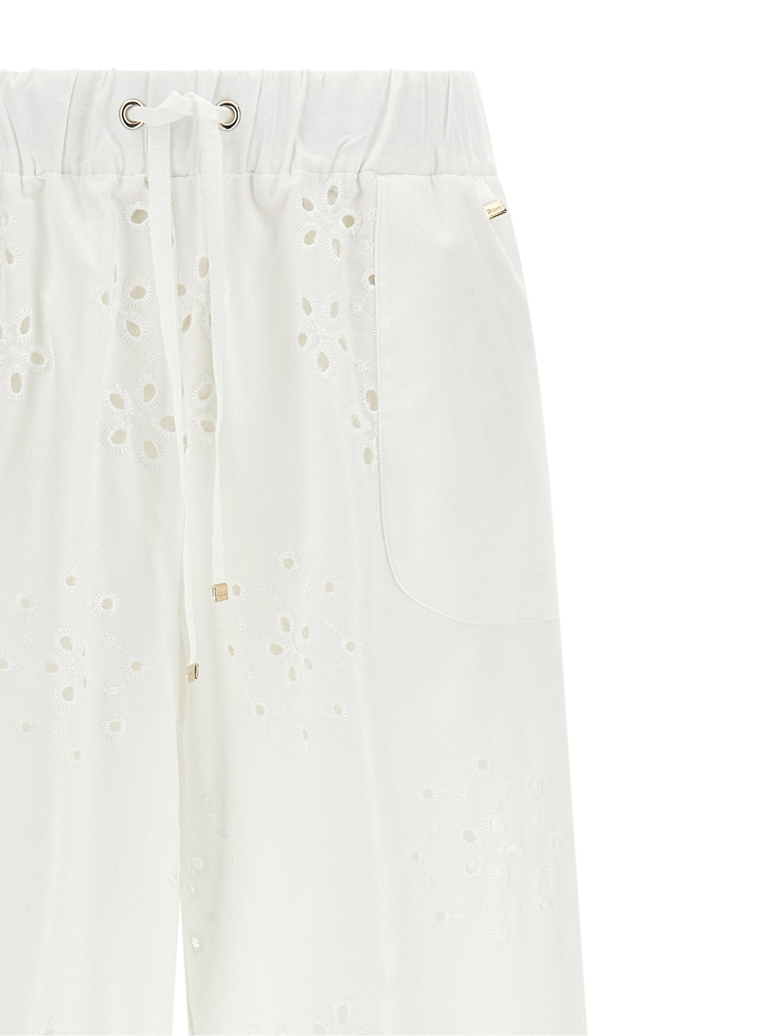 Herno Broderie Anglaise Pants White