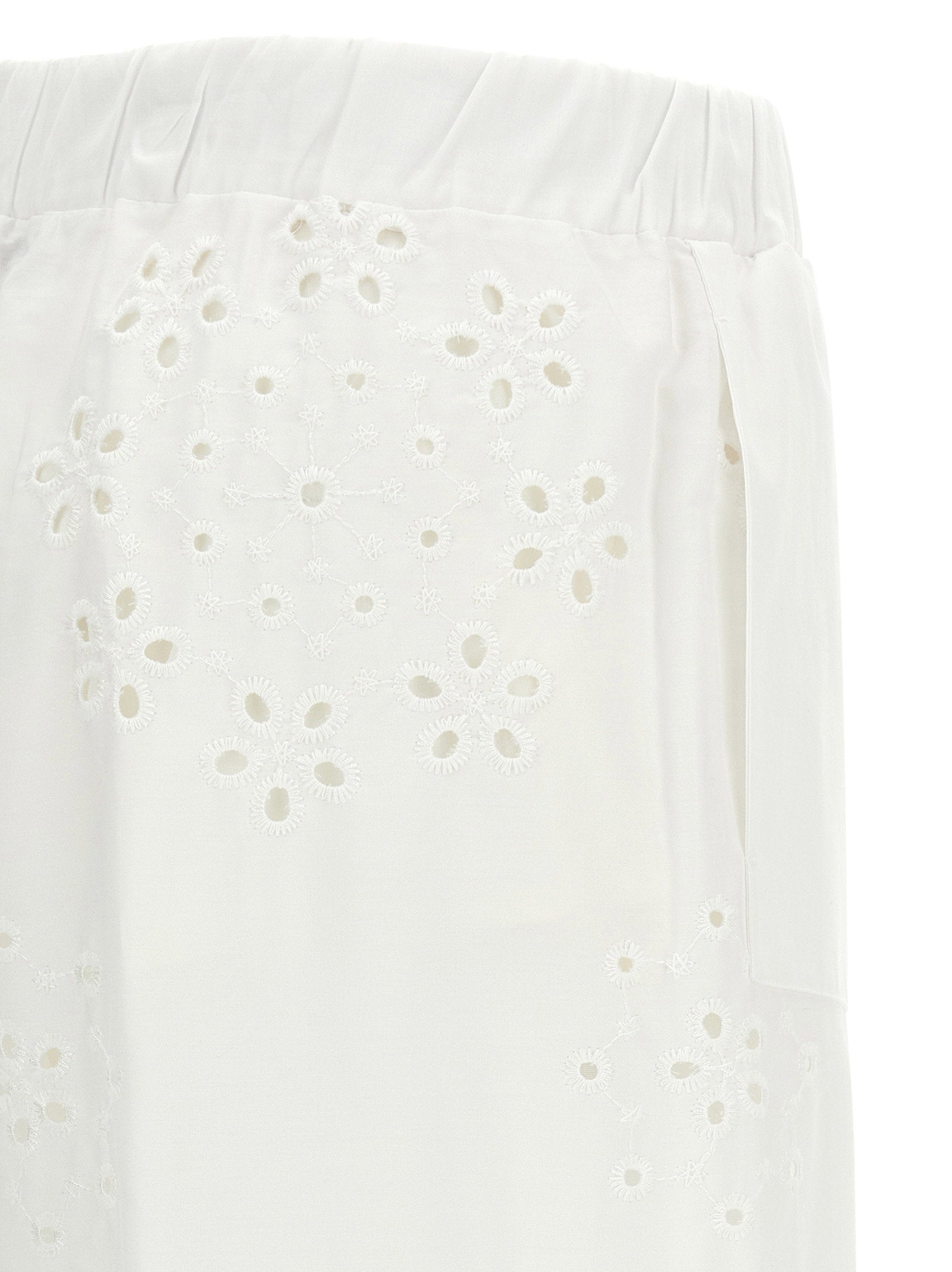 Herno Broderie Anglaise Pants White