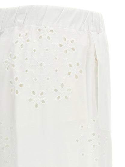 Herno Broderie Anglaise Pants White