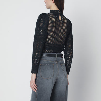 Isabel Marant Dahara Openwork Knit Top Black