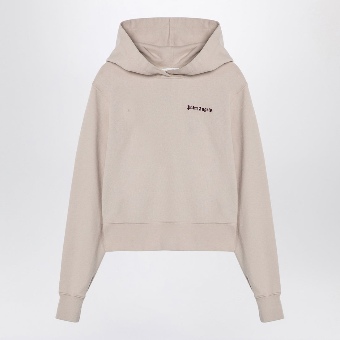 Palm Angels Logo cotton hoodie in light beige beige