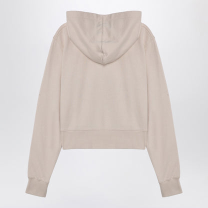 Palm Angels Logo cotton hoodie in light beige beige