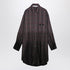 Palm Angels Checkered Shirt Dress with Logo Grey
