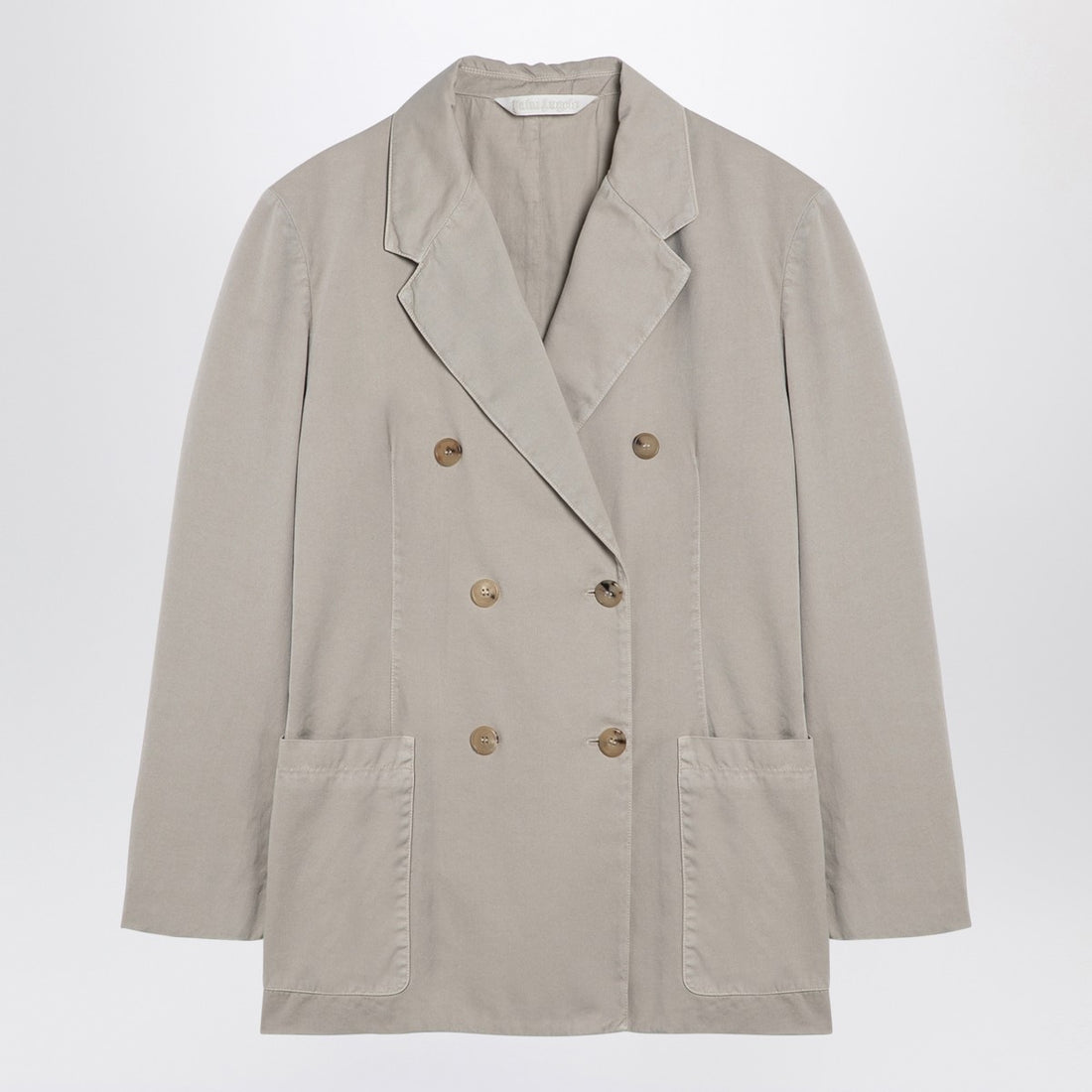 Palm Angels Double-breasted Cotton Jacket Beige beige