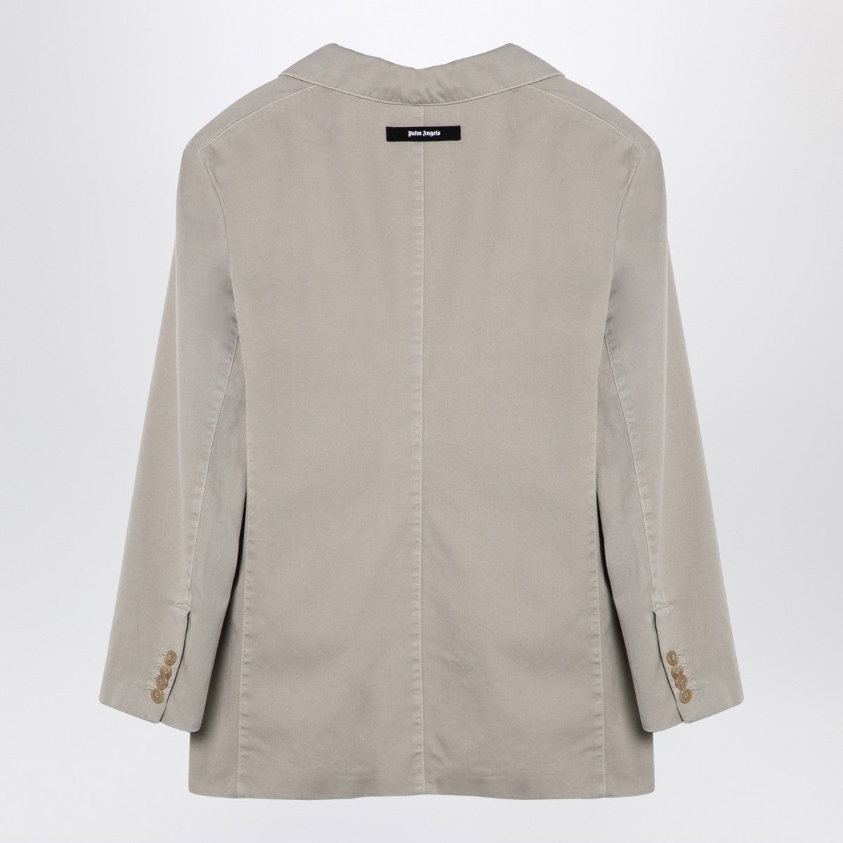 Palm Angels Double-breasted Cotton Jacket Beige beige