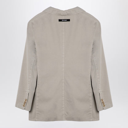 Palm Angels Double-breasted Cotton Jacket Beige beige