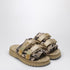 Palm Angels Velcro Platform Sandals Beige multicolor