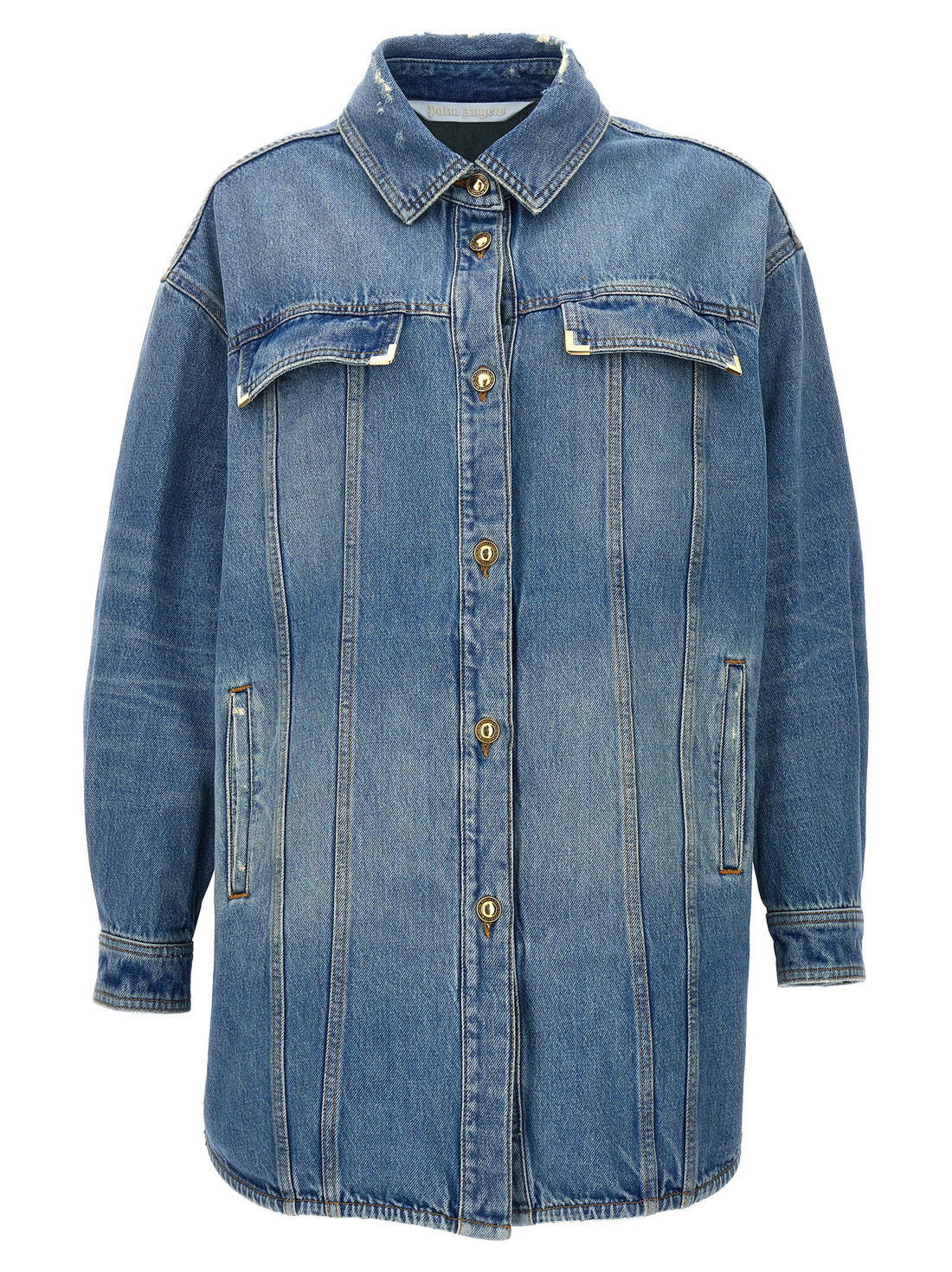Palm Angels Washed Logo Jacket Light blue
