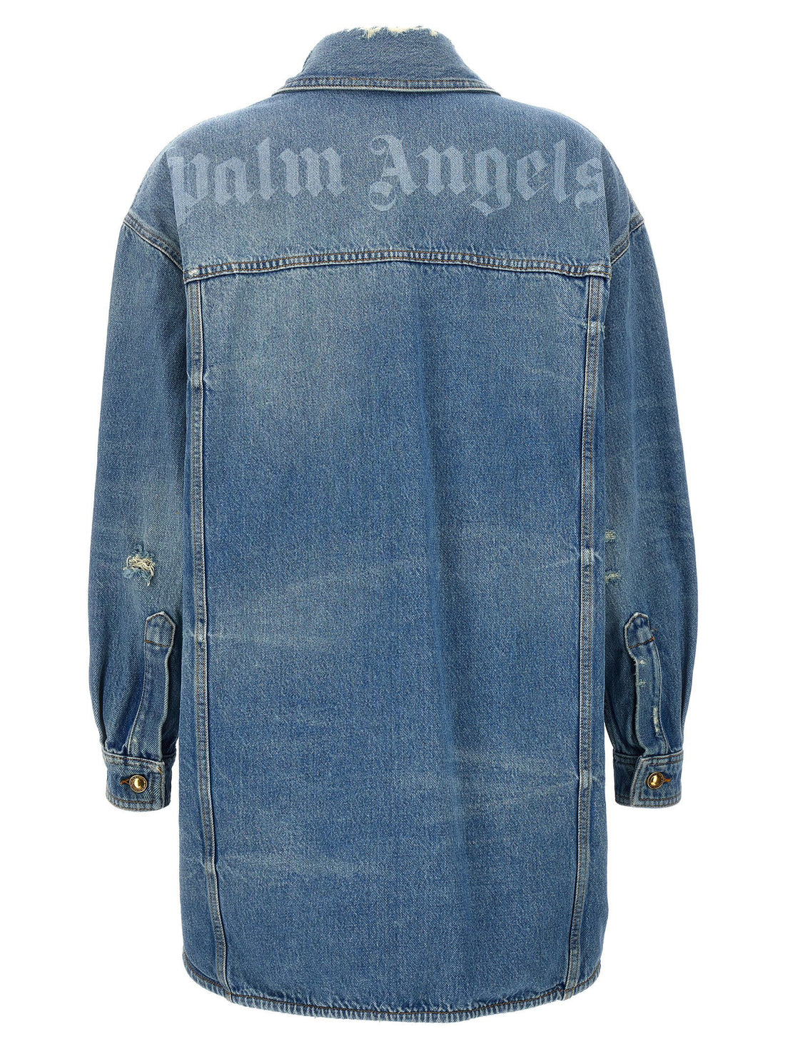 Palm Angels Washed Logo Jacket Light blue