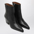 Paris Texas Black Leather Jane Ankle Boots Black